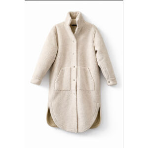 Frankie Shop Reversible Teddy Coat Faux Shearling Ivory Sherpa Long Oversized